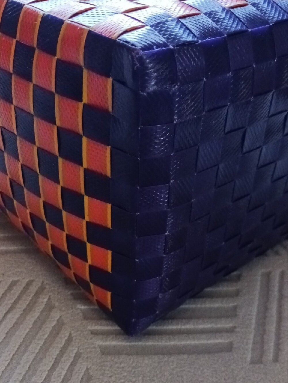 Marni Orange Multicolor Woven Tote with Butterfly Motif - Picture 4 of 5